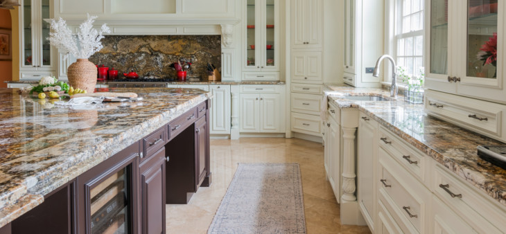Beige Kitchen Cabinetry with Brass Pulls - Transitional - Kitchen