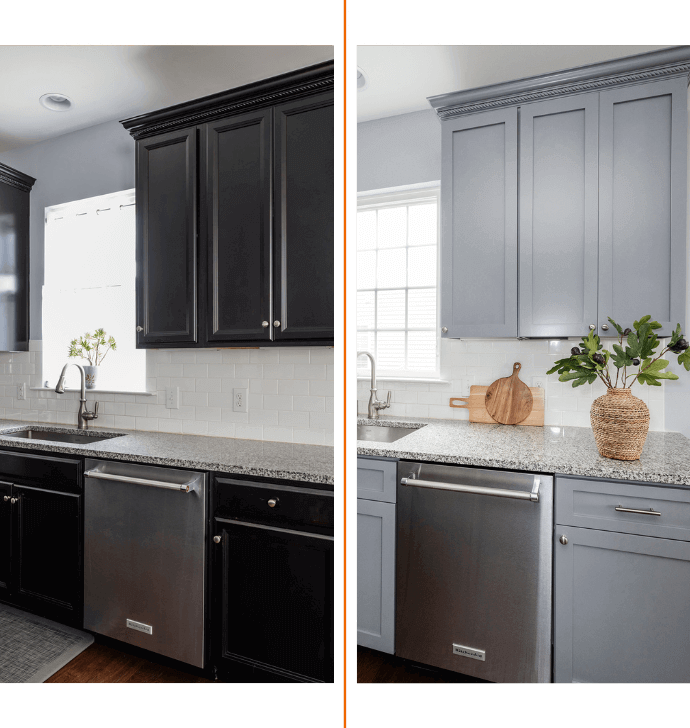 cabinet refacing before and after from  N-Hance Wood Refinishing of Albuquerque in Carnuel area