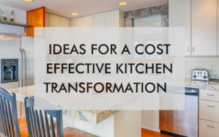 kitchen with text about ideas for cost effective kitchen transformation