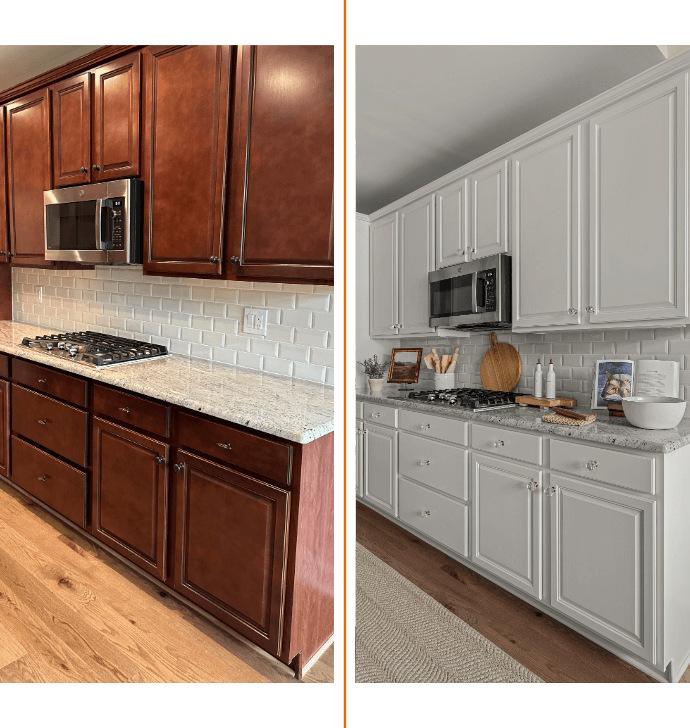 before and after cabinet refinishing results farmington ut