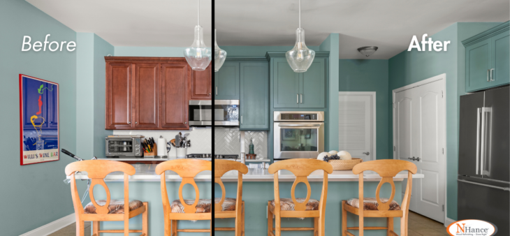 NHance Wood Refinishing Cabinet Refacing Before and After Photo