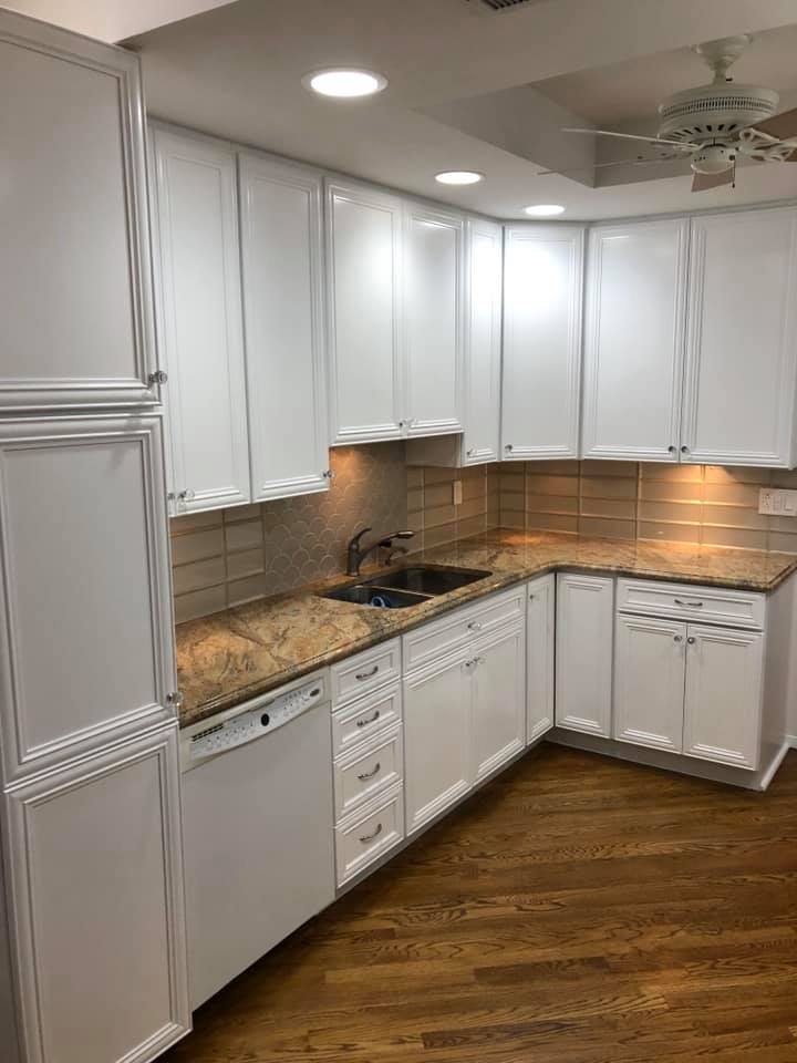 kitchen cabinets painted white in hicksville, ny