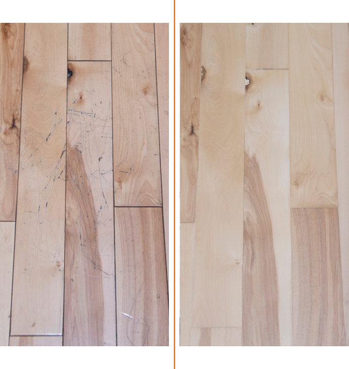 new hardwood floor before and after photo