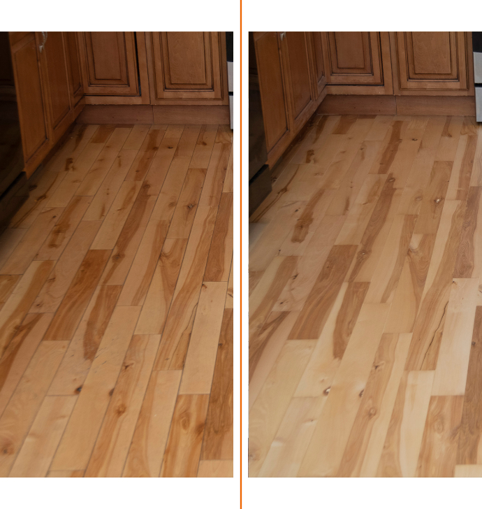 before and after wood floor refinishing