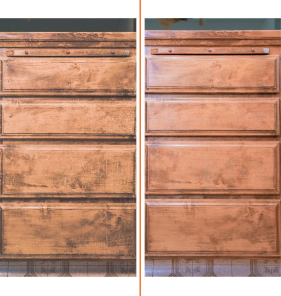 before and after cabinet refinishing in Tylersport, PA