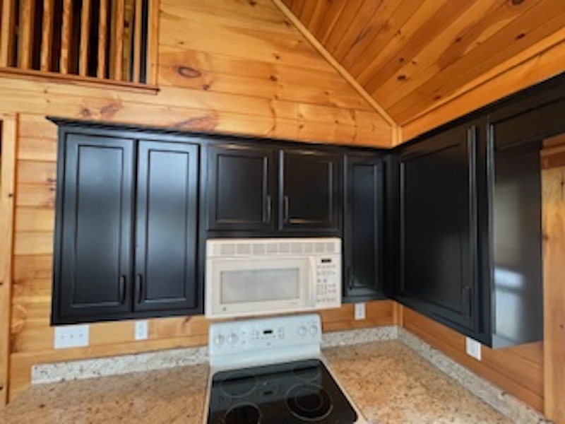 black cabinets