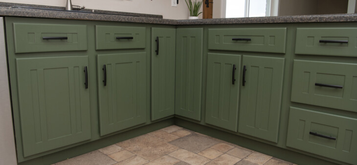 green kitchen cabinet reference photo