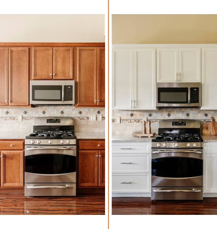 before and after cabinet door replacement in eagle id