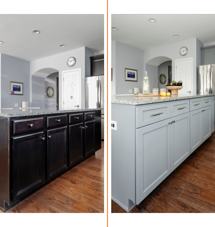 before and after cabinet door replacement in nampa id